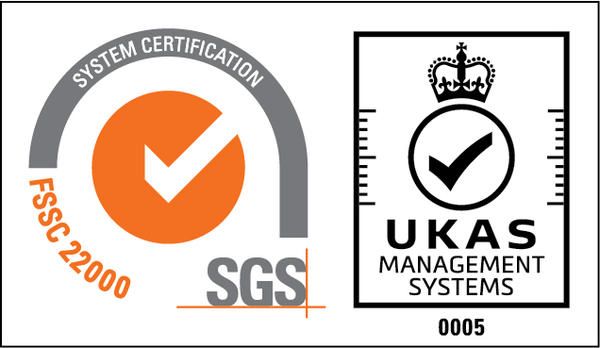 FSSC 22000 certified by SGS under UKAS Management Systems